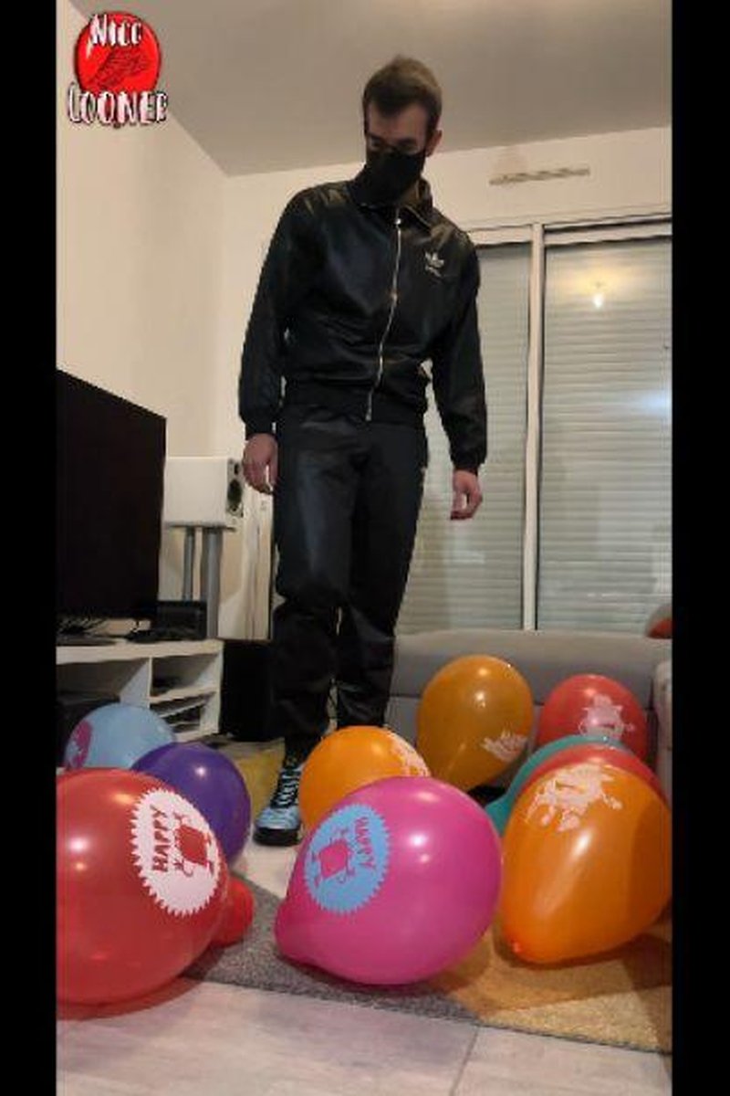 Popping - Scally Lad Popping Balloons Talking - Screenshot 1 of 4 - Balloon Fetish