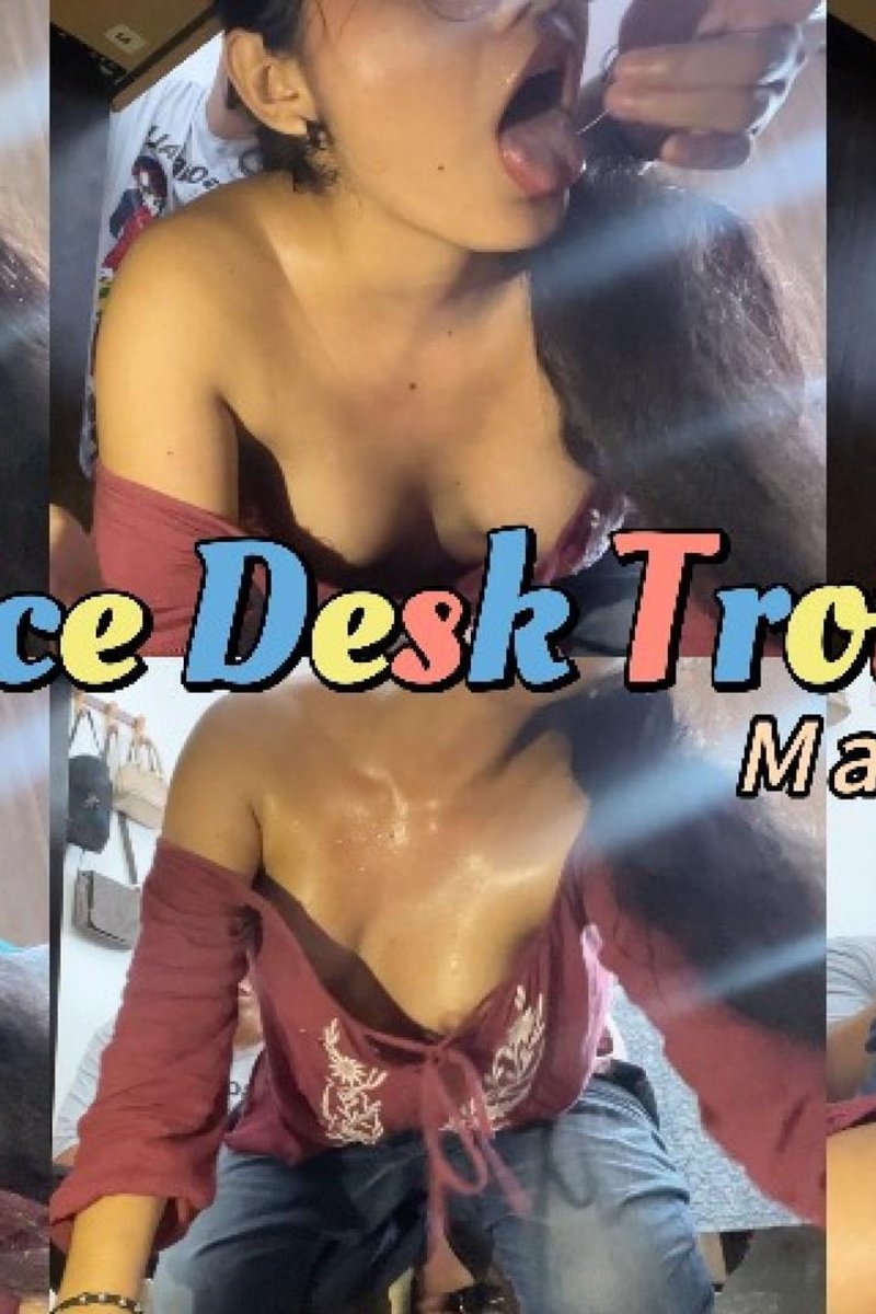 Hard Fingering & Sweating While Getting Stuck Under The Desk - Screenshot 1 of 4 - Domination