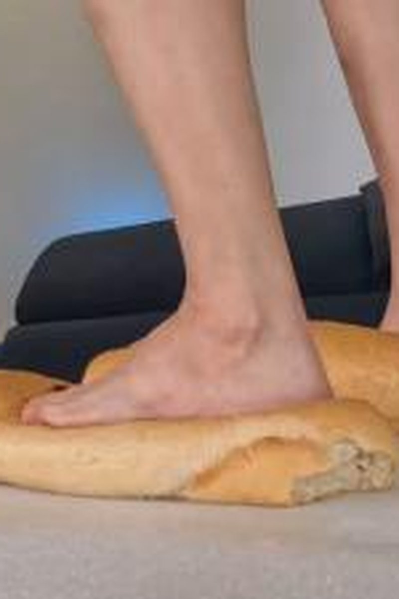 Crushing Bread Foot Fetish - Screenshot 1 of 4 - Barefoot