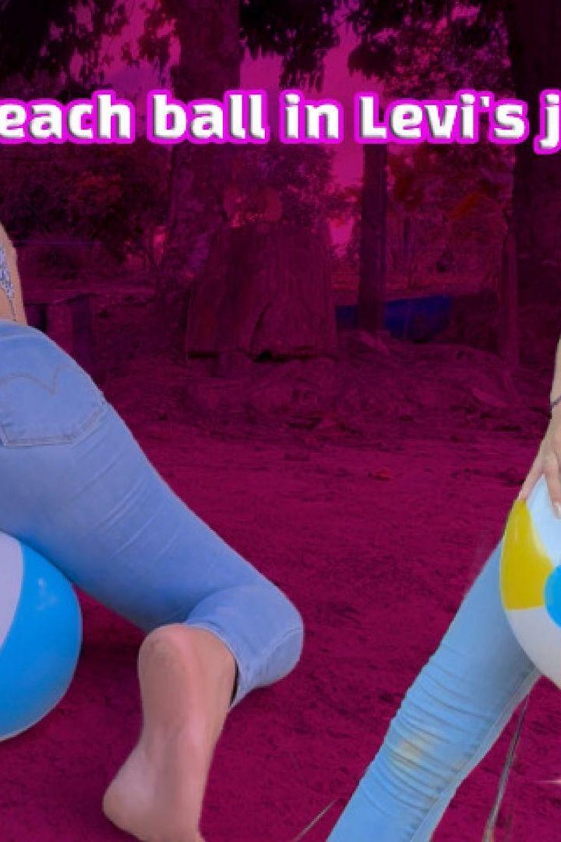 Rubbing A Beach Ball In Levis Jeans - Screenshot 1 of 4 - Beach Balls