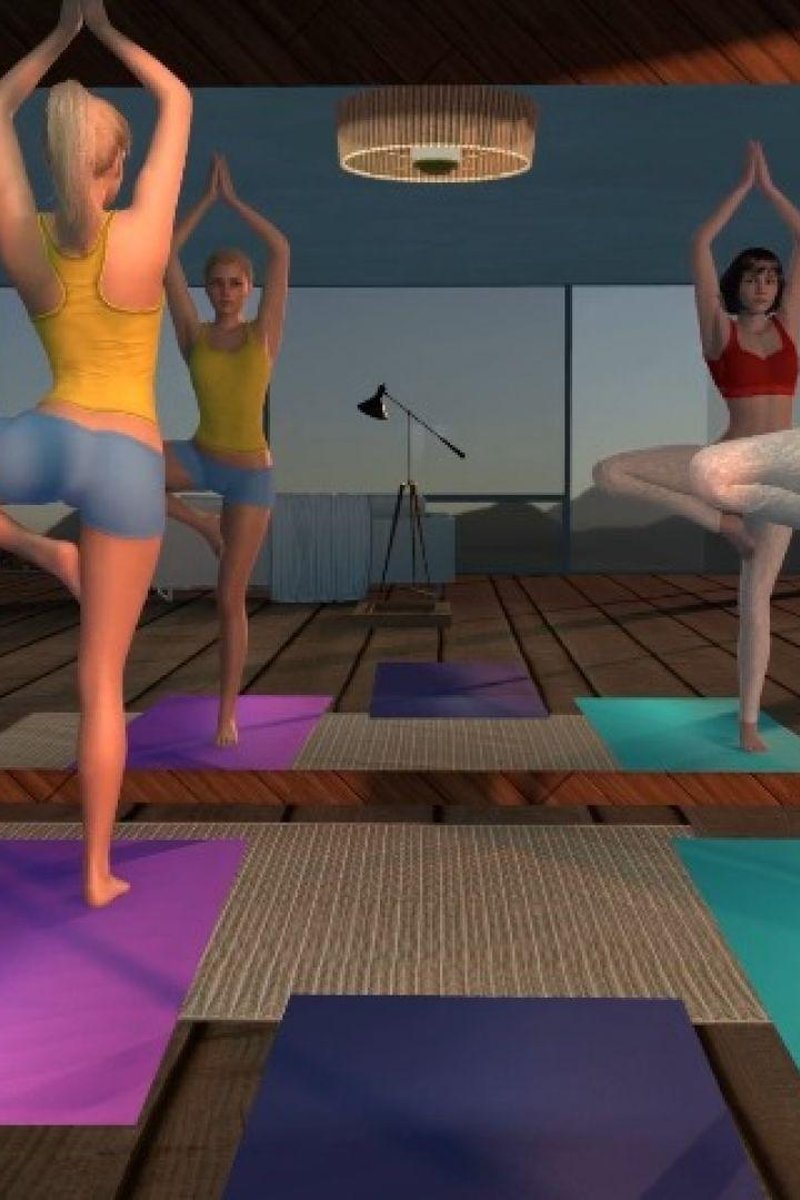 Yoga Warrior Pose - Screenshot 1 of 4 - Blonde Hair (Female)