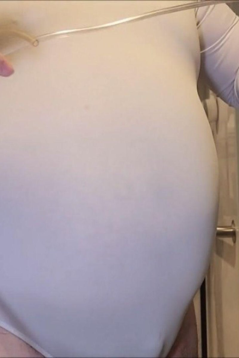 Work Leotard Inflation - Screenshot 1 of 4 - Belly Fetish