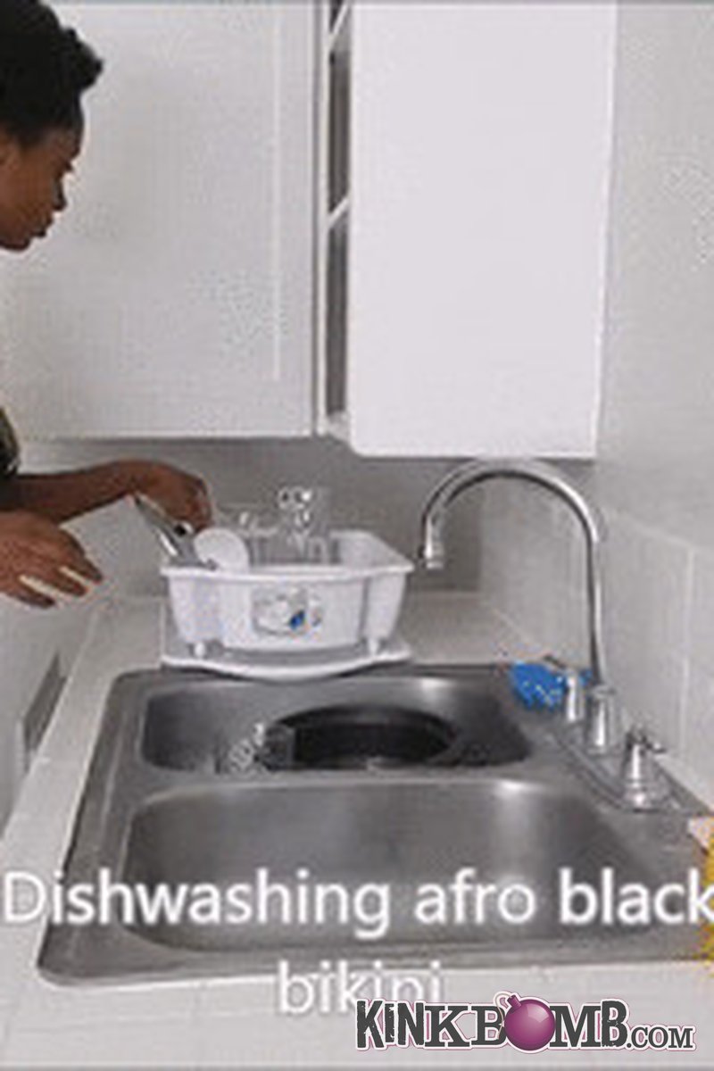 Britney Siren: Dishwashing Afro Black Bikini - Screenshot 1 of 4 - Swimsuit