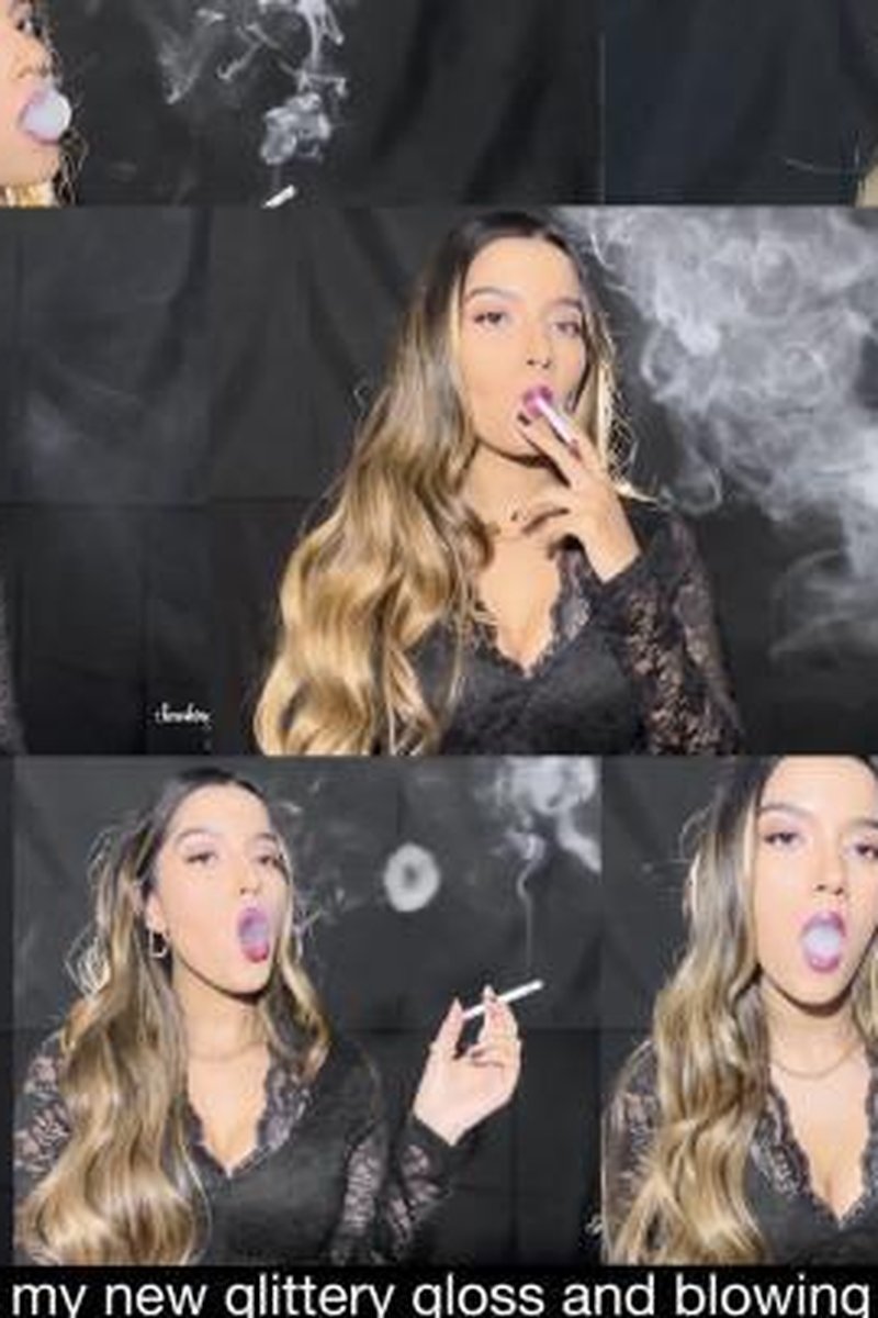 Applying My New Glittery Lipgloss, Smoking 100S - Screenshot 1 of 4 - Lipstick Fetish