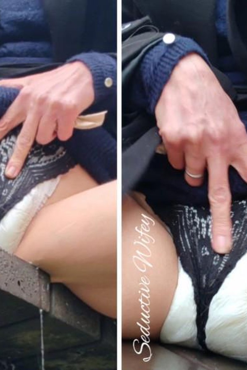 Public Orgasm & Pad Pee - Screenshot 1 of 4 - Golden Shower