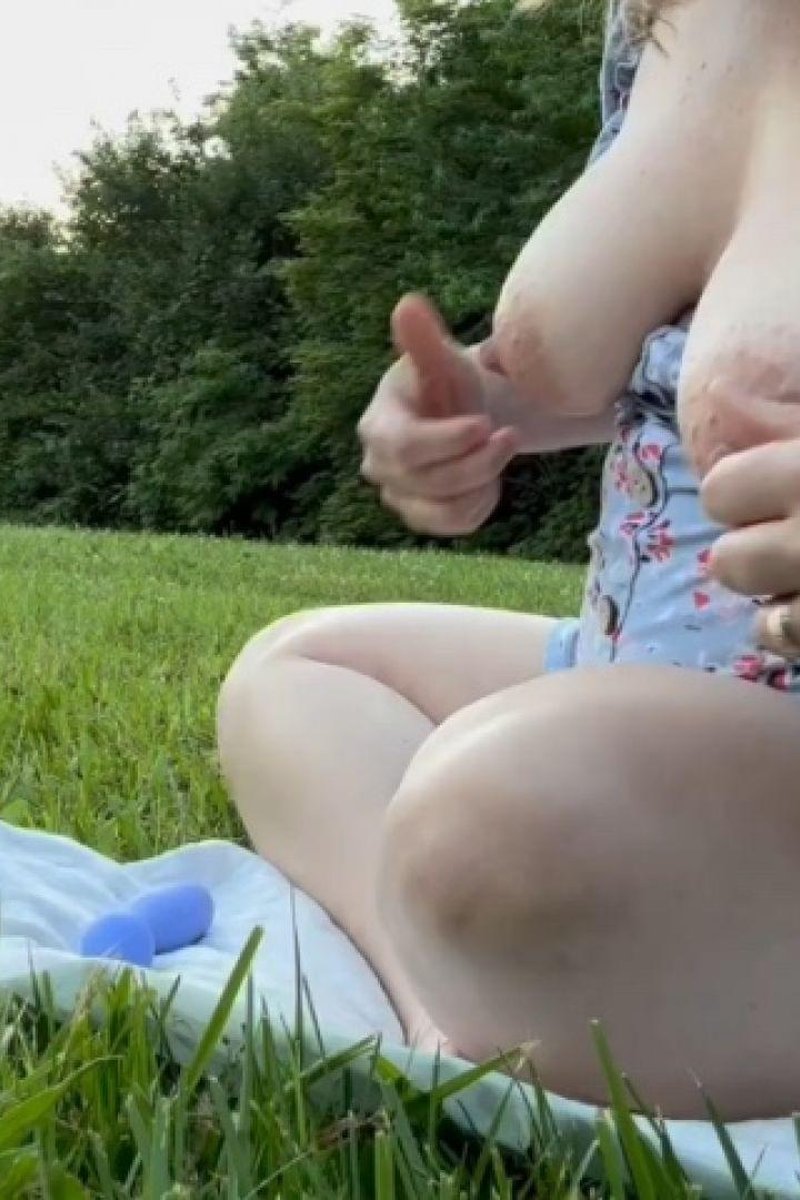 Sitting Outside - Screenshot 1 of 4 - Big Tits