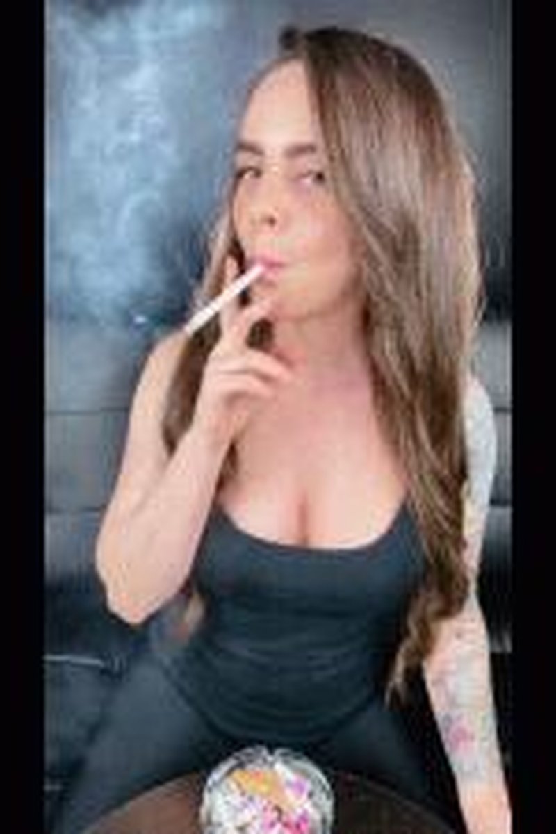 Smoking Marlboro In Black Tanktop - Screenshot 1 of 4 - Cigarette Dangling