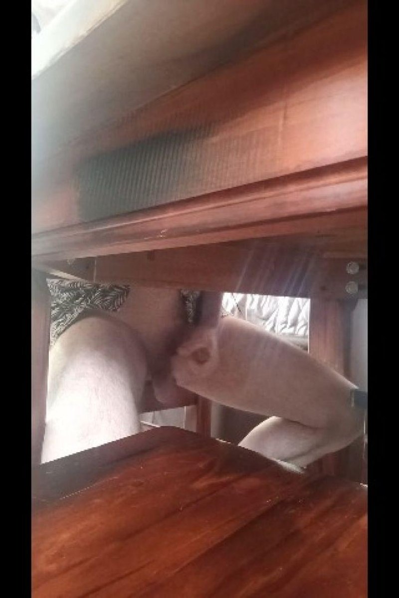 Under The Table - Screenshot 1 of 4 - Cumshot