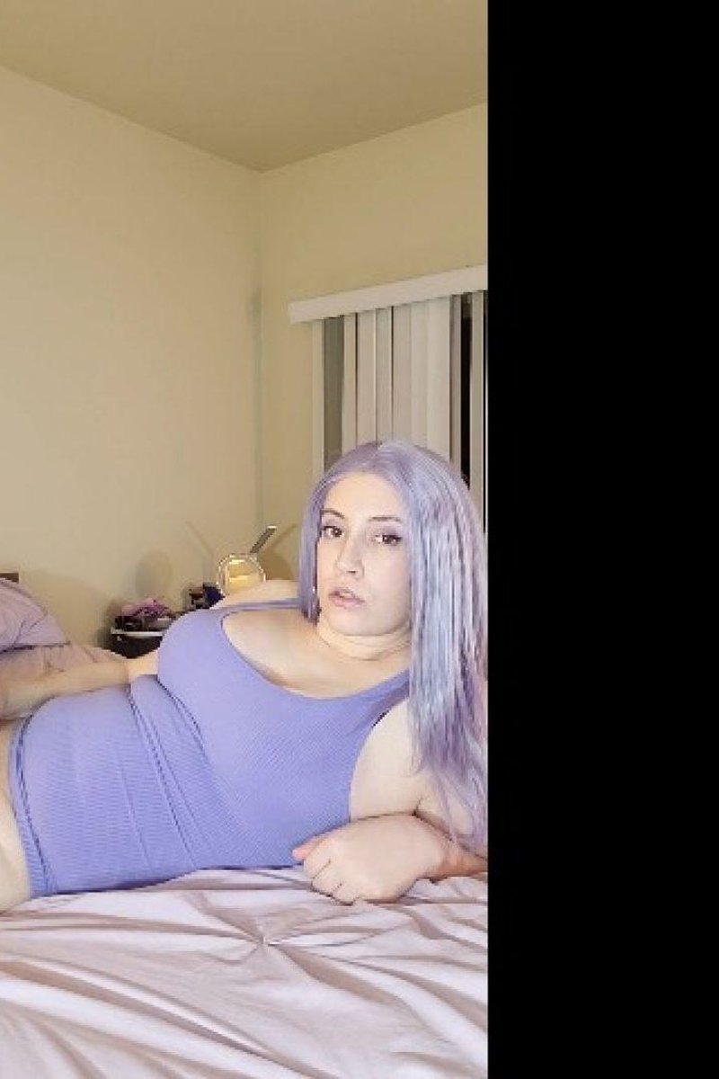 Purple Hair Stroking Until I Cum - Screenshot 1 of 4 - Cumshot