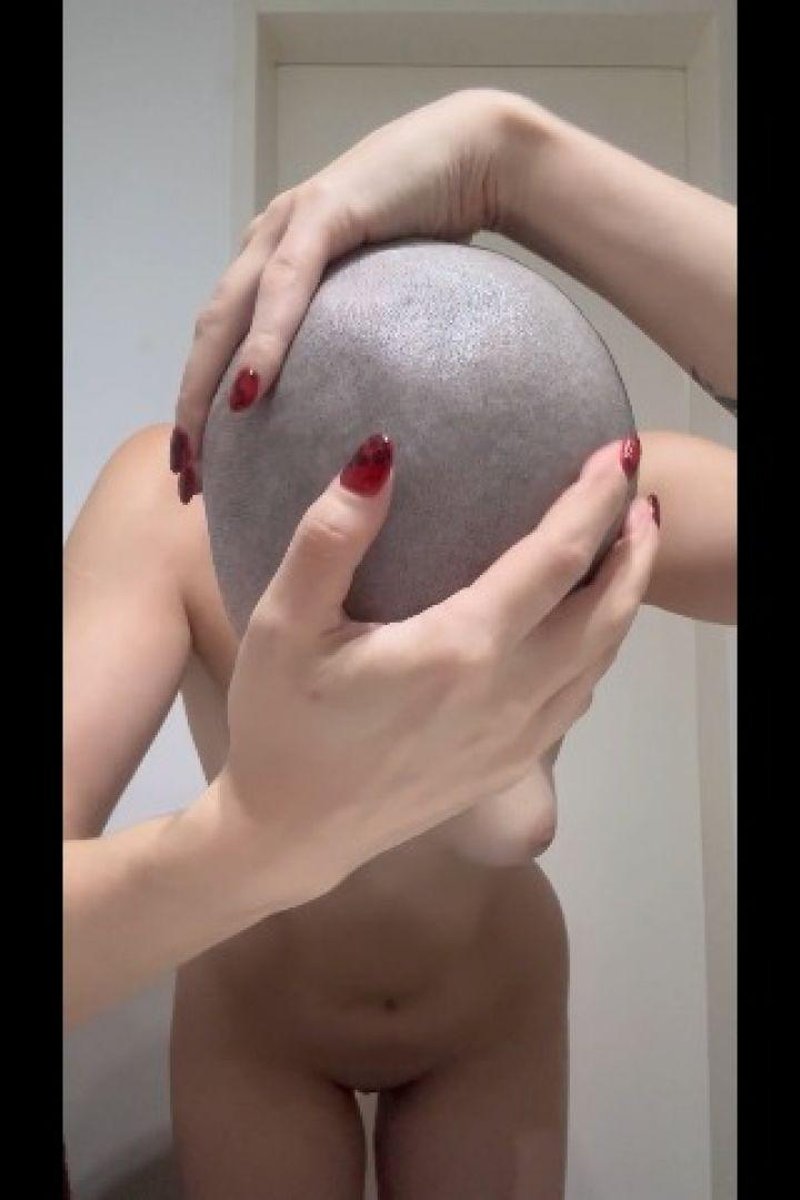 Rubbing Serum Oil On Smooth Head After Shave - Screenshot 1 of 4 - Hairless Pussy