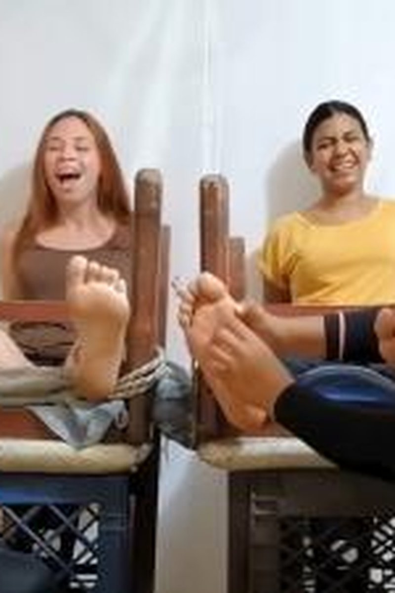 Two Classmates Got Their Feet Tickled Together! - Screenshot 1 of 4 - Tickling