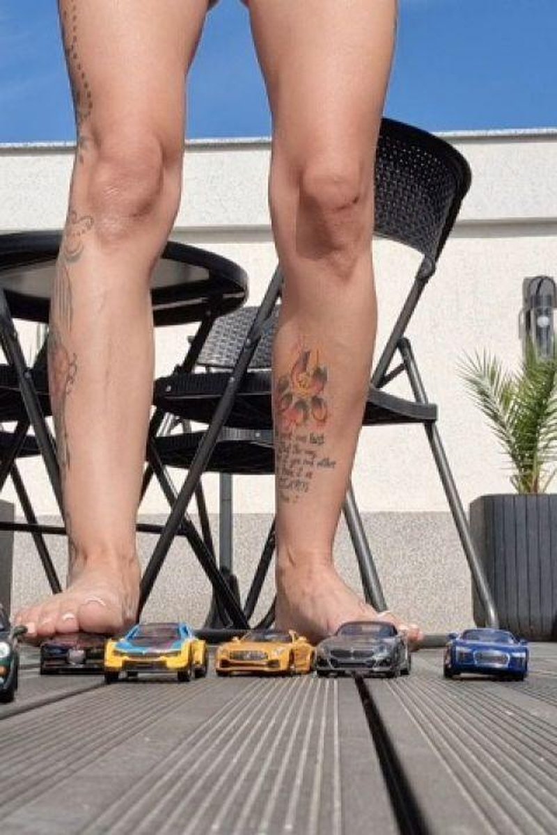 TP-manyvidscrystalmary001-barefoot-toy-car-play-tiny-cars-under-my-soles-curvy-riding