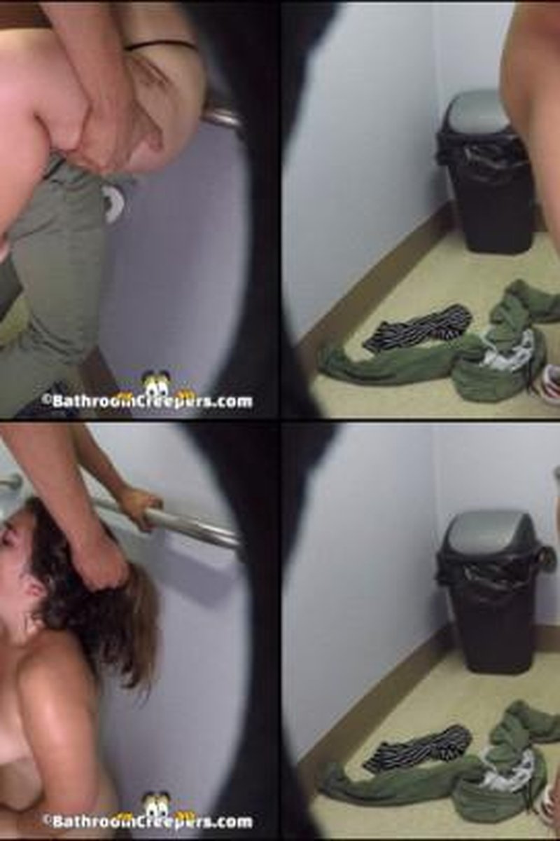College Couple In The Public Bathroom - Screenshot 1 of 4 - Blowjob
