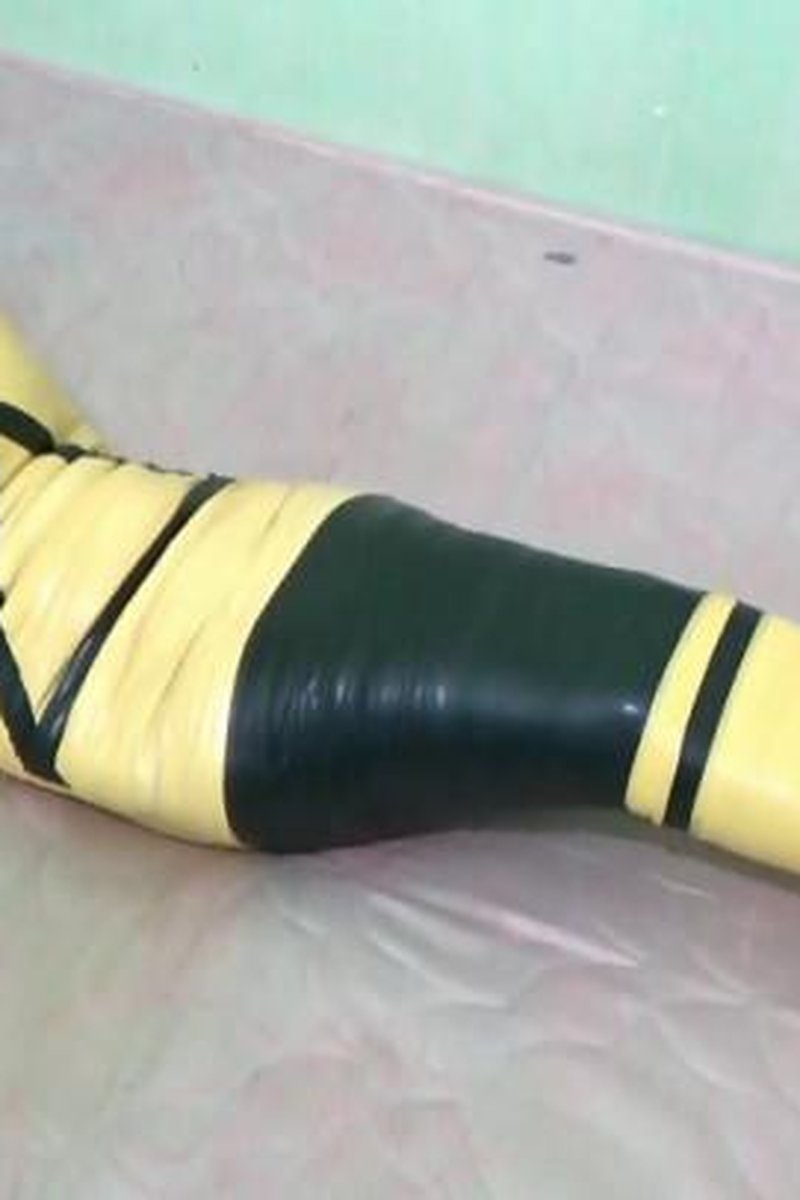TP-manyvidsrandymummify-mummified-in-2-layers-of-duct-tape-to-become-a-yellow-ranger