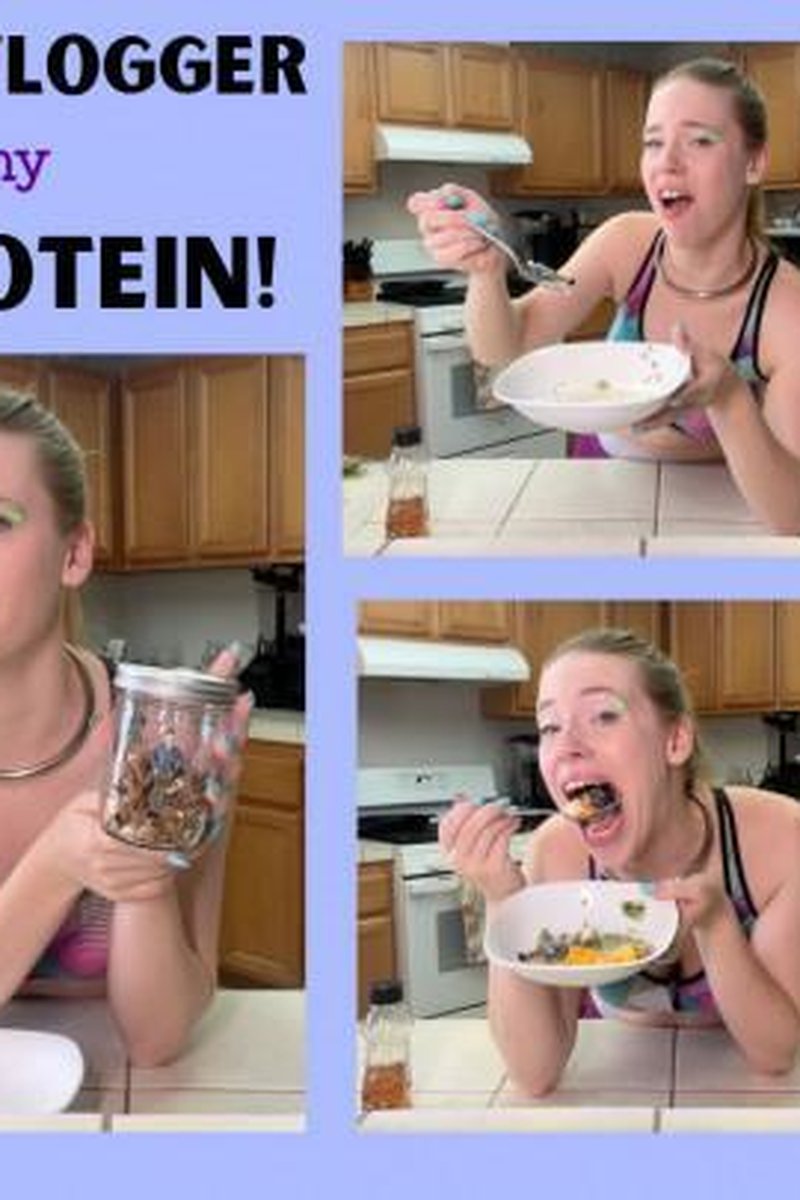 Fitness Vlogger Mukbang Finds And Eats Tiny Man In Yogurt - Screenshot 1 of 4 - Chewing