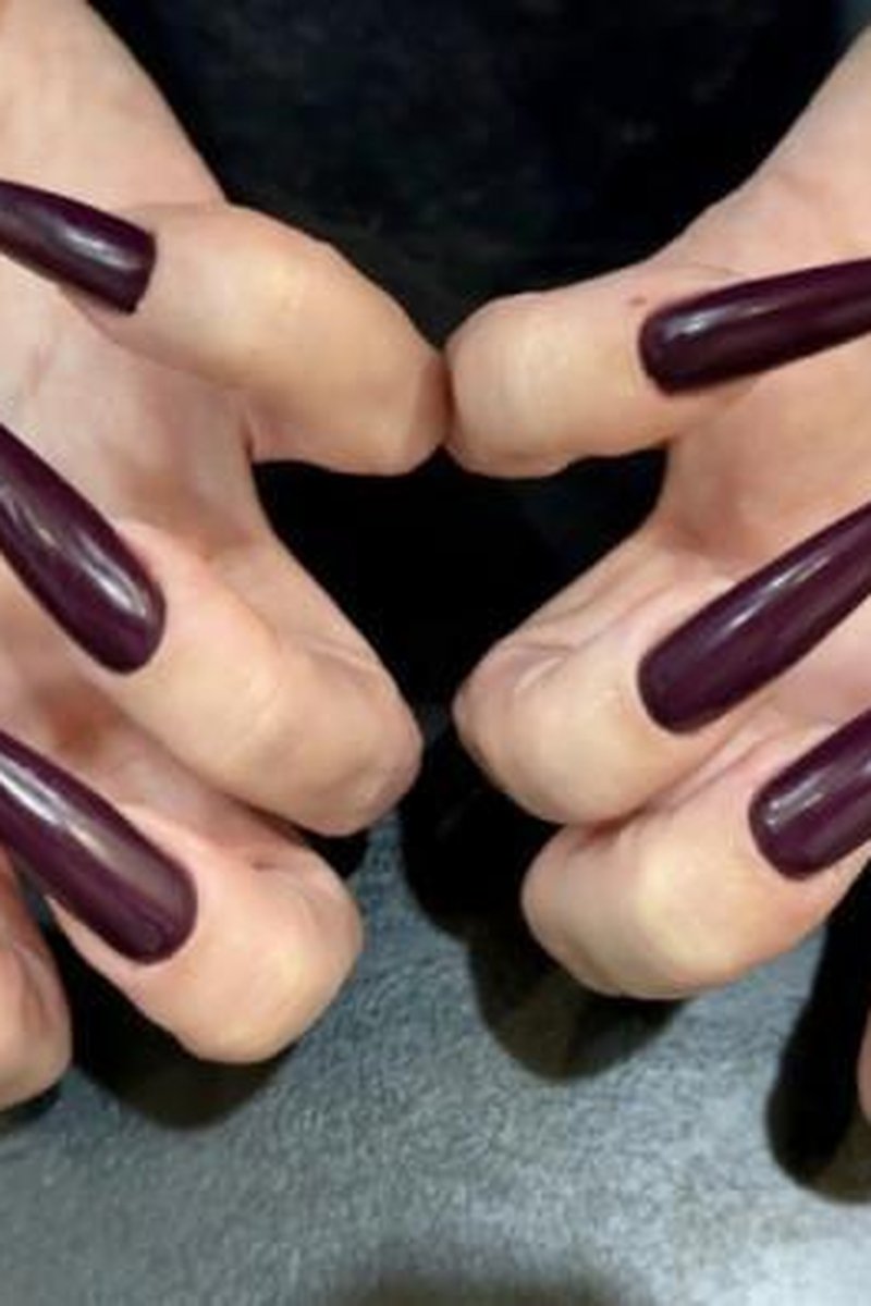 New Color Dark Purple Long Nails, Claws - Screenshot 1 of 4 - Fake Nails