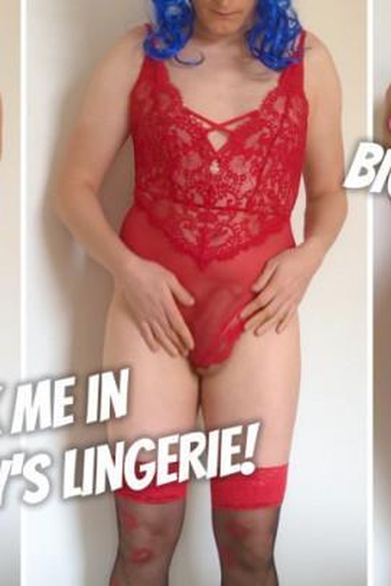 Cd Trans Sissy Tease In Red Lingerie JOI - Screenshot 1 of 4 - Big Ass