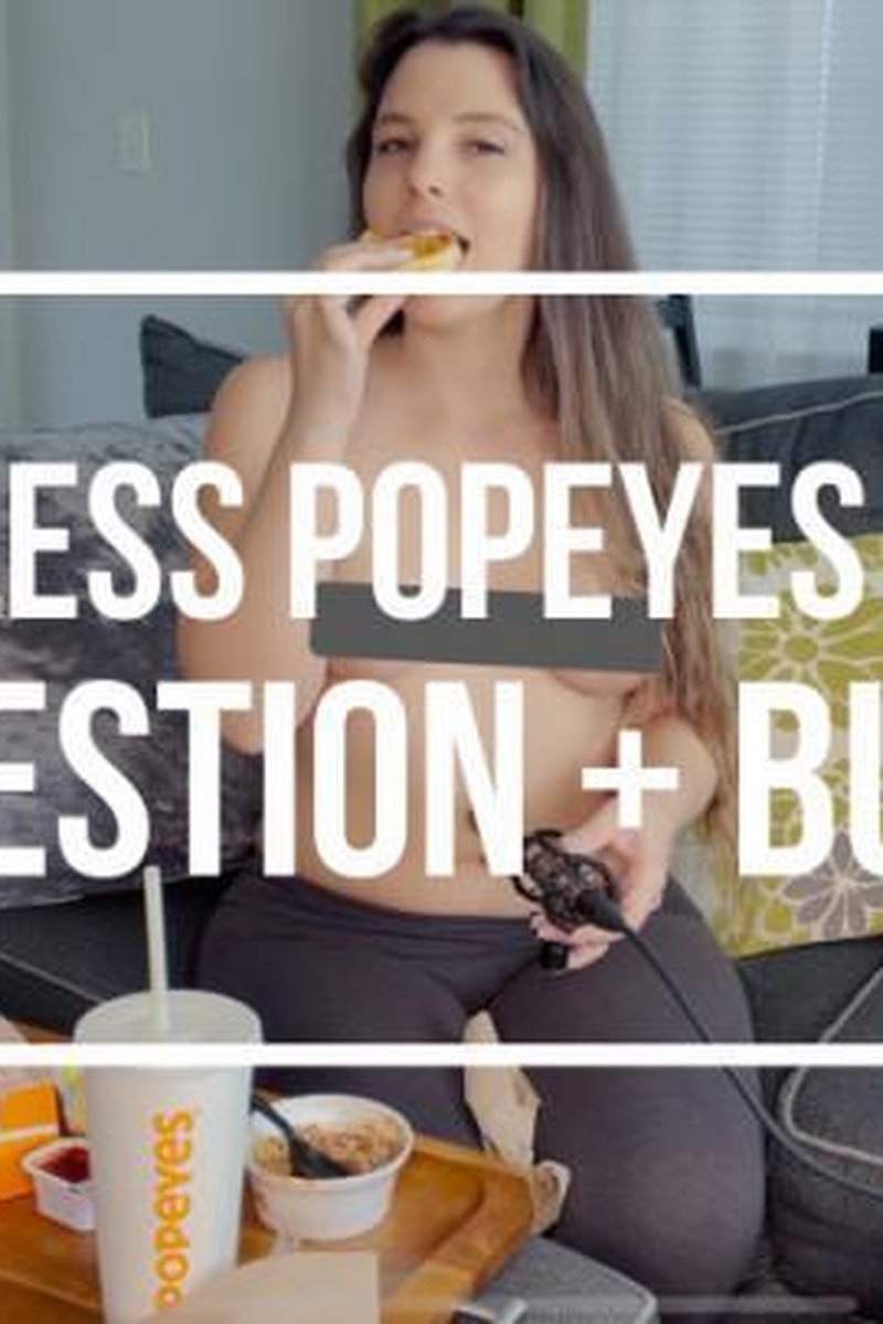 Topless Eating Popeyes And Digestion - Screenshot 1 of 4 - Belly Sounds