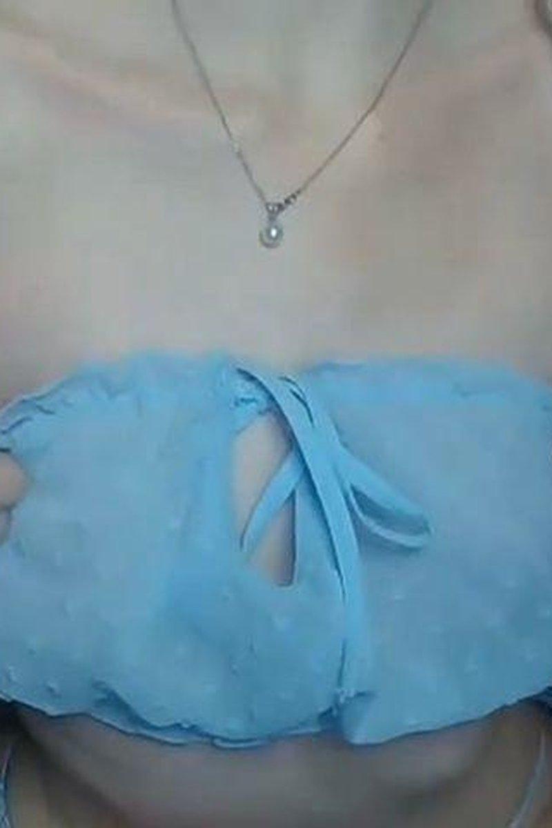 Small Titty Worship Blue Lingerie - Screenshot 1 of 4 - Breast Play