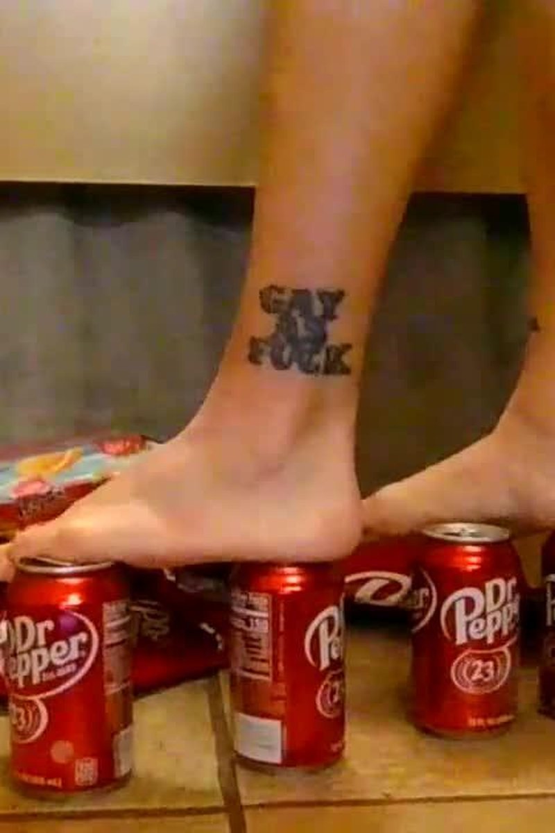 Compressing Boxes And Cans Barefoot - Screenshot 1 of 4 - Foot Fetish