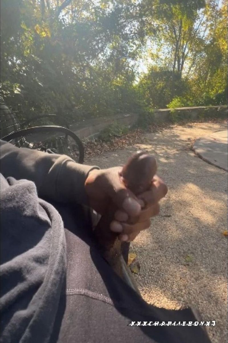 Public Park Bench Fun - Screenshot 1 of 4 - Cumshot