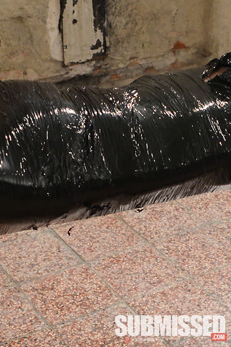 Monalee Wrapped in Plastic Mouth-Stuffed Tapegagged - Screenshot 1 of 4 - BDSM