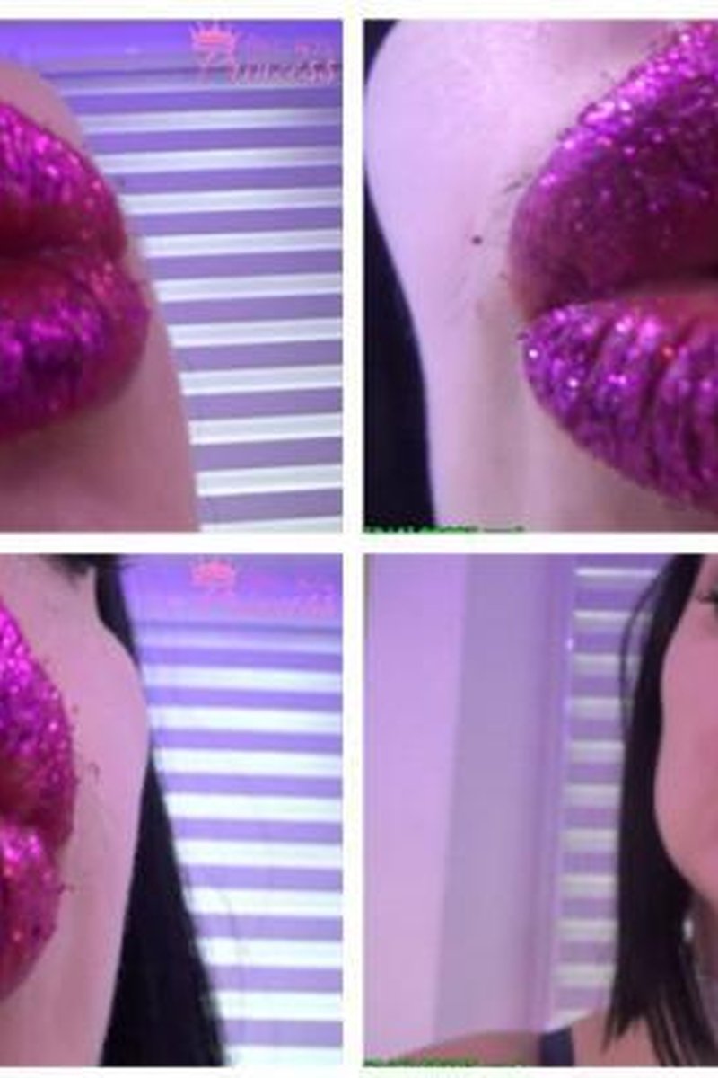 Glittery Pink Lipstick Tease - Screenshot 1 of 4 - Kissing