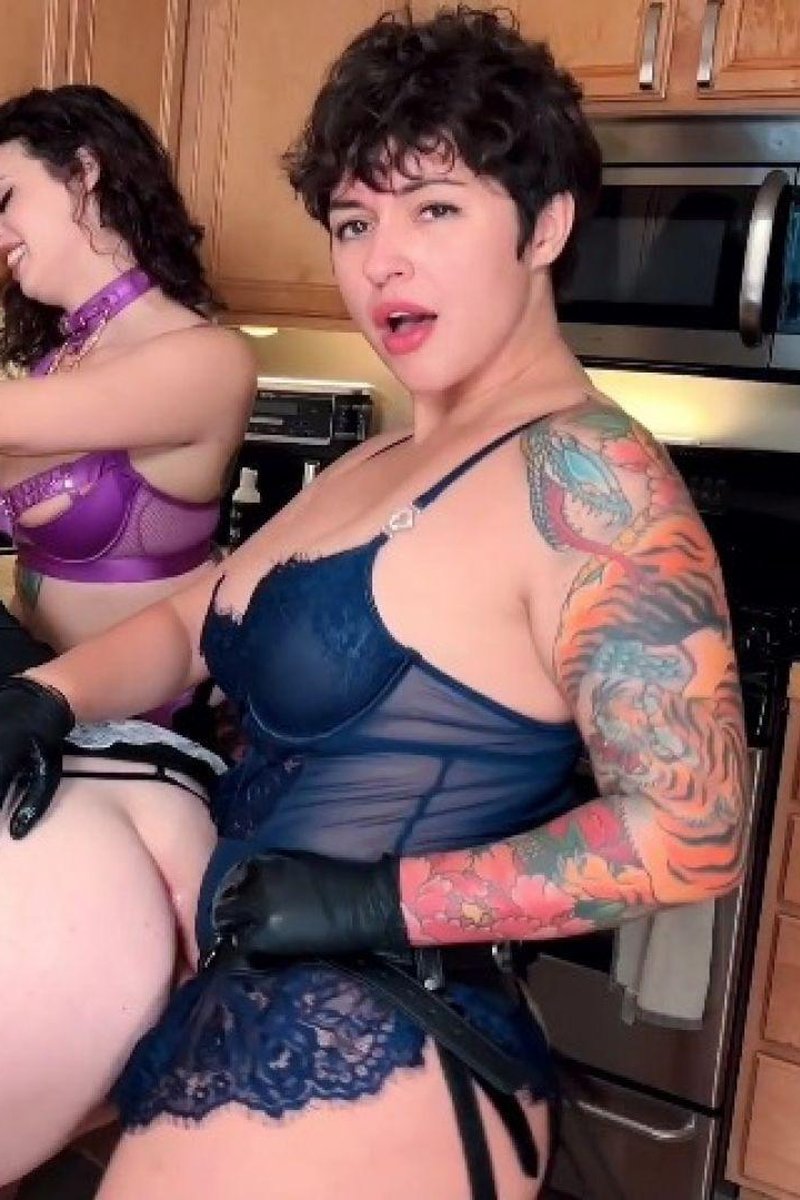 Triple Femdom Maid Pegging - Screenshot 1 of 4 - Anal