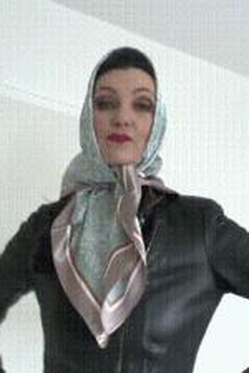 Satin Headscarf Fashion Show, Satin Headscarf And Leather Jacket, JOI Lady Victoria Valente - Screenshot 1 of 4 - Erotica