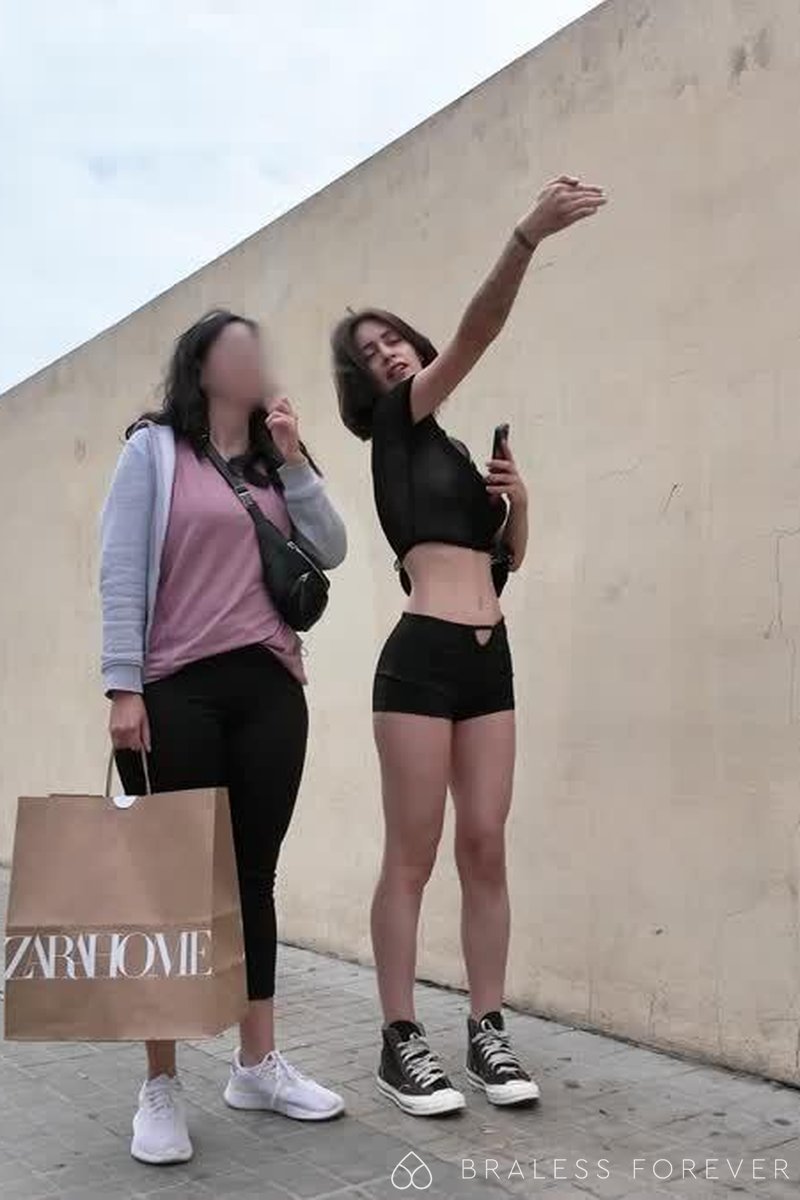 Braless In A Black Sheer Top - Screenshot 1 of 4 - Elfa Floria