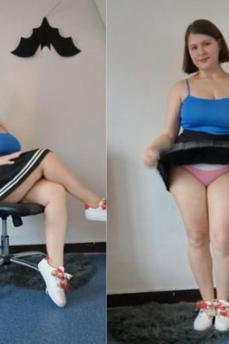 Legs Crossing And Underskirt Bend Over Black Skirt And Sneak - Screenshot 1 of 4 - Curvy